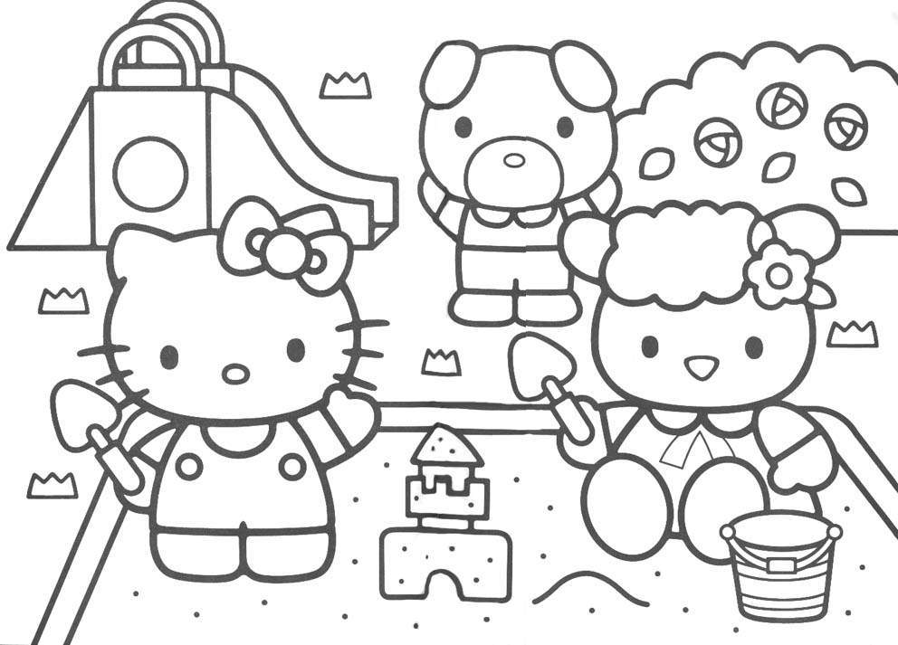 Online coloring book: Coloring page Hello Kitty Childrens Day
